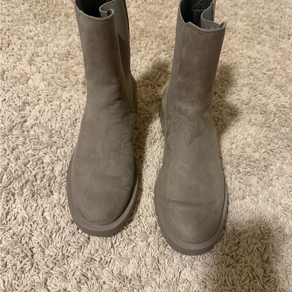 Taupe Suede Ankle Boots